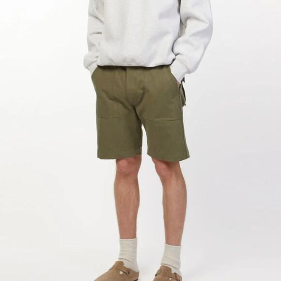 3sixteen Fatigue Washed Olive HBT Shorts 34 NEW Green Herringbone Twill Military - Picture 1 of 7